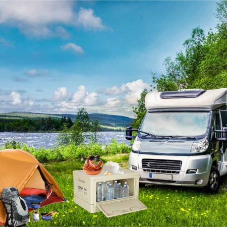 Складной органайзер для багажника авто 25 л серый (код товара 3281)