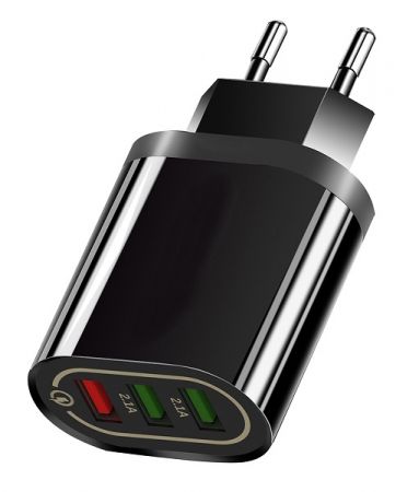 Быстрое сетевое зарядное устройство USB Quick 18W черное PPLP37D