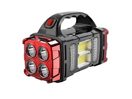 Lukturis ar saules bateriju Powerbank uzlādējams LED COB (P12317_cze) red