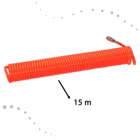 Spirālveida pneimatiskā šļūtene kompresoram, 12mm, 15m (4725)
