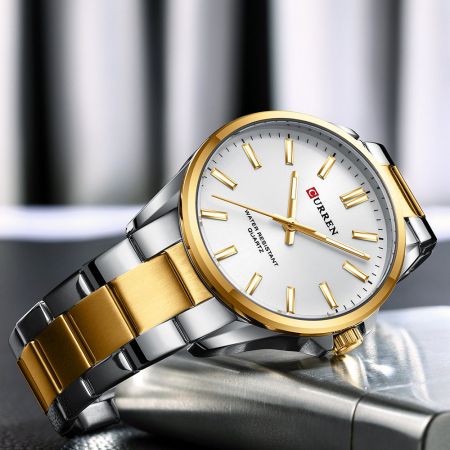 CURREN Vīriešu rokas pulkstenis 9090G (ZC041A) + BOX gold/silver