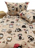 Детский комплект постельного белья OWLS beige
