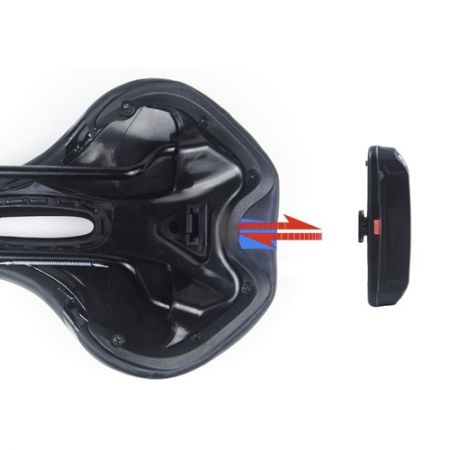 Седло для велосипеда с фонарем черное USB (P22220)