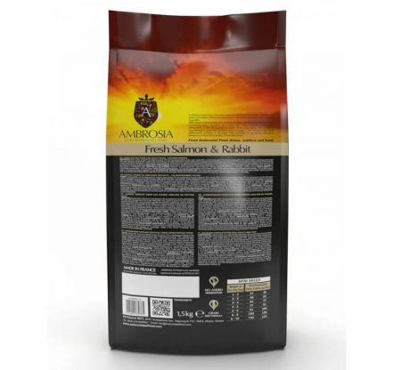 Ambrosia Сухой корм для собак GRAIN FREE DOG ADULT MINI SENSITIVE FRESH SALMON & RABBIT 5 Kg (5214001832408)