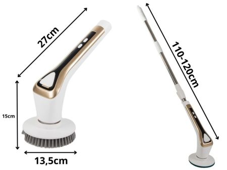 Elektriskā tīrīšanas birste ar 7 maināmiem uzgaļiem ar regulējamu rokturi USB (P27631)