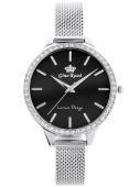 Gino Rossi Sieviešu rokas pulkstenis 11312B-1C1 (ZG813B) + BOX melna/sudraba