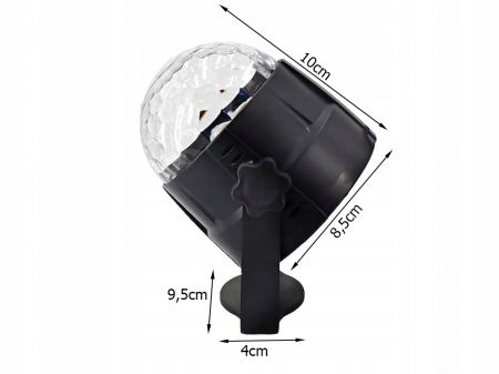 Проектор диско шар RGB LED с питанием от сети + пульт (P12268)