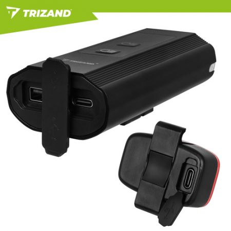 Велосипедный передний и задний фонарь 1300lm 5200mAh USB (P27800)