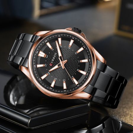 CURREN Vīriešu rokas pulkstenis 8424 (ZC040D) + BOX gold/black