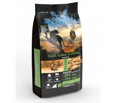 Ambrosia Sausā barība sterilizētiem kaķiem GRAIN FREE STERILIZED CAT FRESH TURKEY & HERRING 1.5KG (5214001832255)