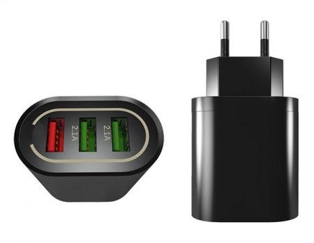 Быстрое сетевое зарядное устройство USB Quick 18W черное PPLP37D