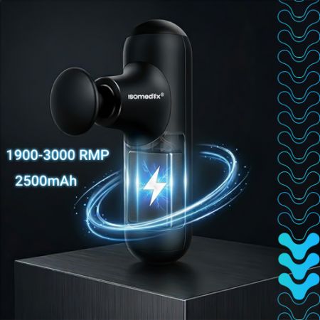 Mini masāžas pistole 4 uzgaļi melna (P27311)