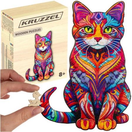 Деревянный пазл Премиум Кот 130 деталей 38x24 см (P22878)