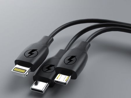 Автомобильное зарядное устройство USB RGB с кабелем (P10149)
