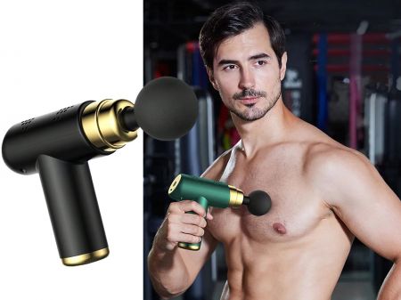 Mini masāžas pistole 4 uzgaļi zaļa (P24463_Z)