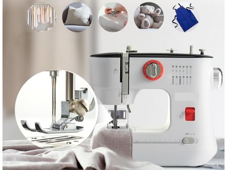 Pārnēsājama elektriskā šujmašīna ar 12 dūrieniem un pedāli (P27042)