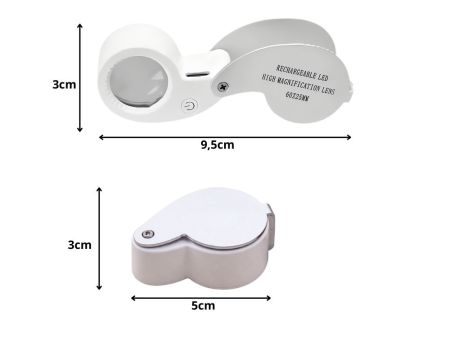Увеличительное стекло 60x 25мм LED UV USB (P09215)