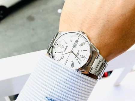 CASIO Мужские наручные часы MTP-1384D-7A (ZD108A) + BOX silver