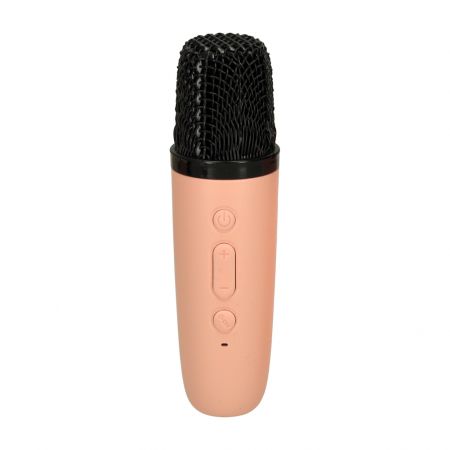 Karaoke skaļruņis + mikrofons USB Bluetooth LED rozā (3379)