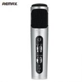 Remax REMAX K02 3.5mm AUX Микрофон Караоке & AUX Мобильных Устройств с Эквалайзером Android/iOS Заряжаемый Серебристый