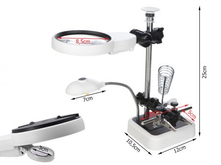 Manipulators Trešā roka (Statīvs ar palielināmo stiklu) (P09161)