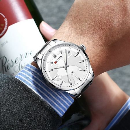CURREN Vīriešu rokas pulkstenis 8366 (ZC030A) + BOX silver