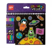 APLI kids Бархатный блокнот с маркерами для раскрашивания 18508