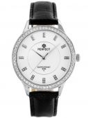 PERFECT Sieviešu rokas pulkstenis J69 (ZP966D) sudraba/melna