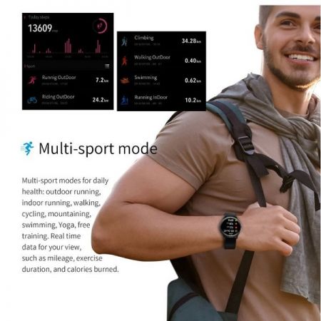 Gino Rossi Smartwatch G.RSWSF1-1A1-1 black + дополнительный БРАСЛЕТ (zg309e)