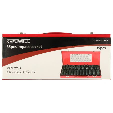 Trieciengalvas 1/2' 8-32 mm komplektā 35 gab. (4724)