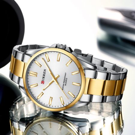 CURREN Vīriešu rokas pulkstenis 9090G (ZC041A) + BOX gold/silver