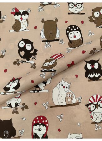 Детский комплект постельного белья OWLS beige