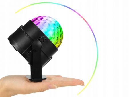 Проектор диско шар RGB LED с питанием от сети + пульт (P12268)