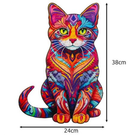 Деревянный пазл Премиум Кот 130 деталей 38x24 см (P22878)