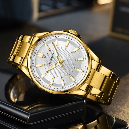 CURREN Мужские наручные часы 8424 (ZC040C) + BOX gold/silver
