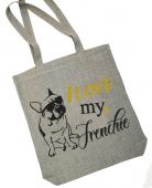Льняная сумка для покупок [I love my frenchie] (4119)
