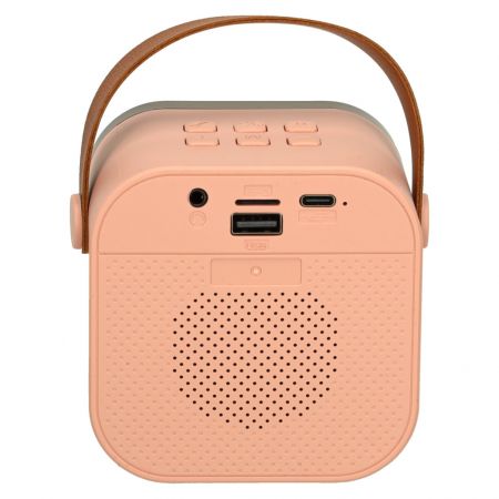 Karaoke skaļruņis + mikrofons USB Bluetooth LED rozā (3379)