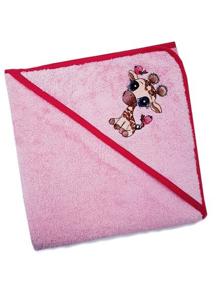 ДЕТСКОЕ ПОЛОТЕНЦЕ С КАПЮШОНОМ ЖИРАФЁНОК PINK