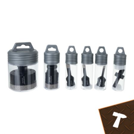 Dimanta caurumzāģu komplekts 6–68 mm + adapteris - 6 daļu komplekts keramikas izstrādājumiem un keramikai Bigstreen (P27079)