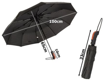 Автоматический зонт 100 см черный (P25006)