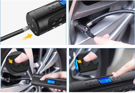 Elektriskais sūknis automašīnām, velosipēdiem un bumbām LCD 10bar (P14500)