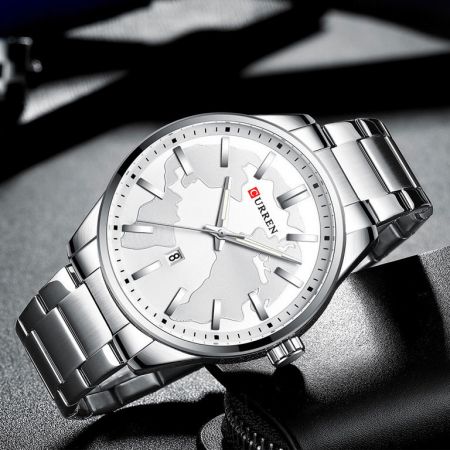 CURREN Vīriešu rokas pulkstenis 8366 (ZC030A) + BOX silver