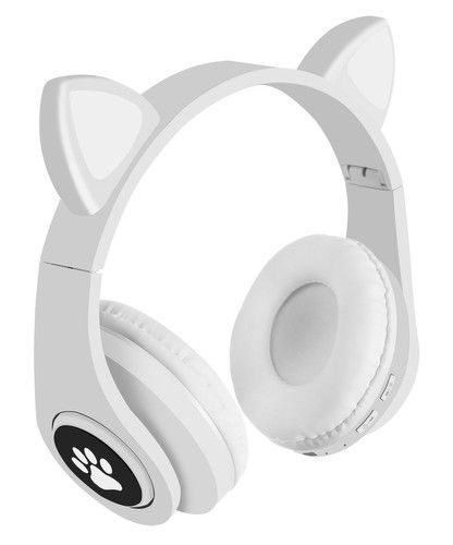Беспроводные наушники Bluetooth Котик белые (P16866)