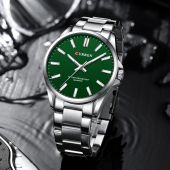 CURREN Vīriešu rokas pulkstenis 9090 (ZC045B) + BOX silver/green