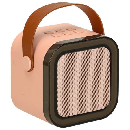Karaoke skaļruņis + mikrofons USB Bluetooth LED rozā (3379)