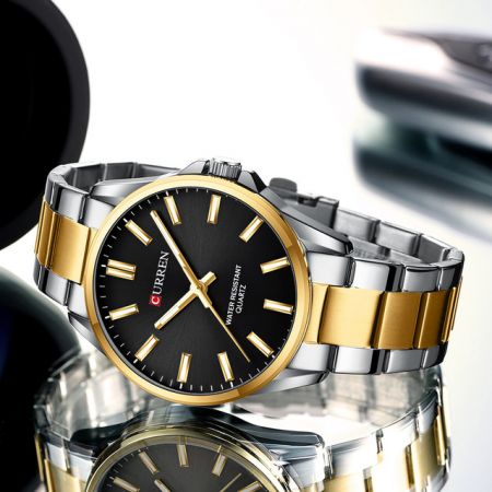 CURREN Vīriešu rokas pulkstenis 9090G (ZC041B) + BOX gold/silver