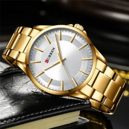 CURREN Vīriešu rokas pulkstenis 8429 (ZC043A) + BOX gold/silver