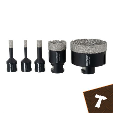 Dimanta caurumzāģu komplekts 6–68 mm + adapteris - 6 daļu komplekts keramikas izstrādājumiem un keramikai Bigstreen (P27079)