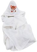 ДЕТСКОЕ ПОЛОТЕНЦЕ С КАПЮШОНОМ ТИГРЕНОК WHITE