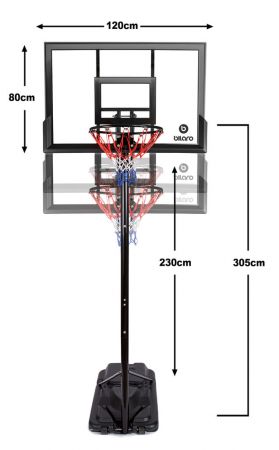 Мобильная баскетбольная стойка Bilaro Oakland 120x80см BL61102